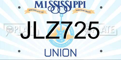 JLZ725 Mississippi License Plate
