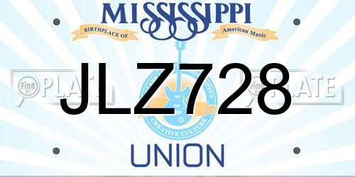 JLZ728 Mississippi License Plate