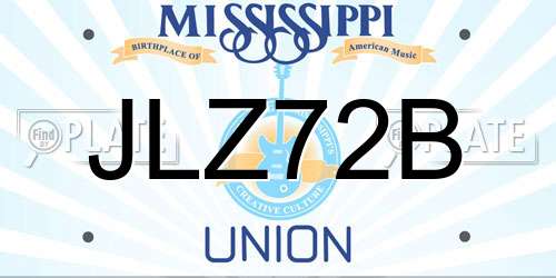JLZ72B Mississippi License Plate