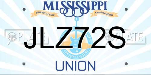 JLZ72S Mississippi License Plate