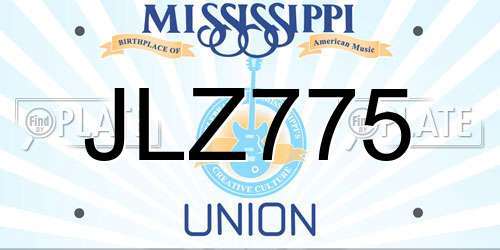 JLZ775 Mississippi License Plate