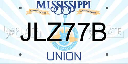 JLZ77B Mississippi License Plate