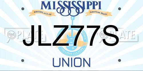 JLZ77S Mississippi License Plate