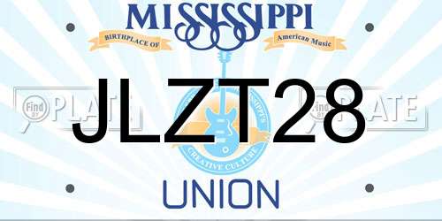 JLZT28 Mississippi License Plate