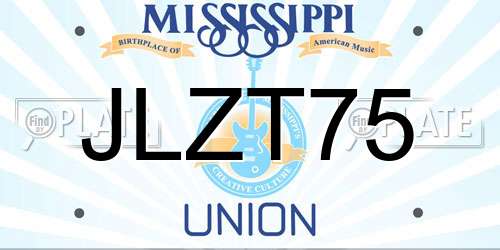 JLZT75 Mississippi License Plate
