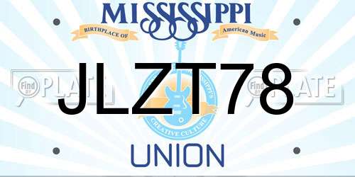 JLZT78 Mississippi License Plate