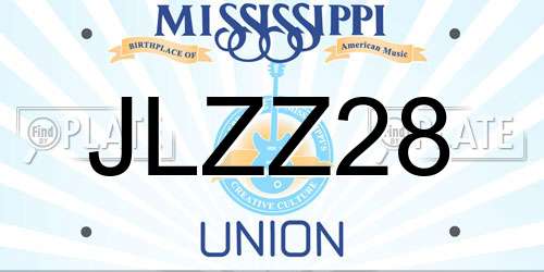 JLZZ28 Mississippi License Plate