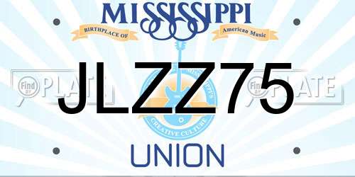 JLZZ75 Mississippi License Plate