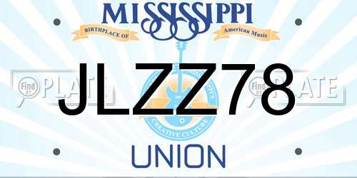 JLZZ78 Mississippi License Plate