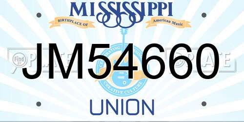 JM54660 Mississippi License Plate
