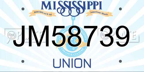 JM58739 Mississippi License Plate