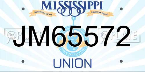 JM65572 Mississippi License Plate