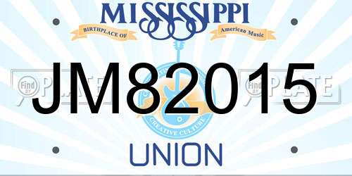 JM82015 Mississippi License Plate