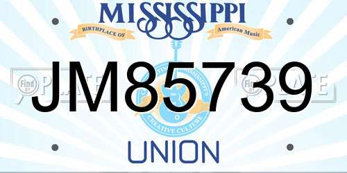 JM85739 Mississippi License Plate