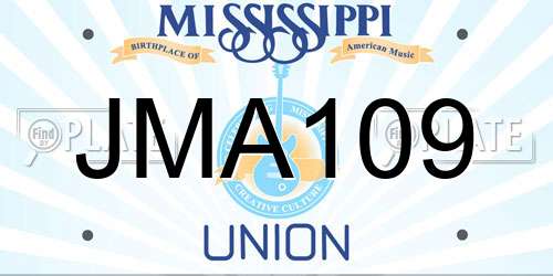 JMA109 Mississippi License Plate