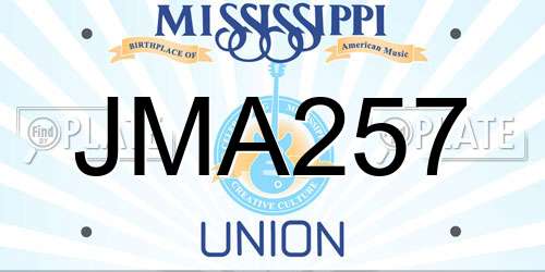 JMA257 Mississippi License Plate