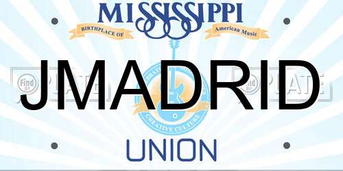 JMADRID Mississippi License Plate