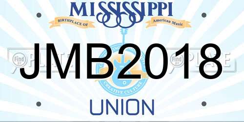 JMB2018 Mississippi License Plate