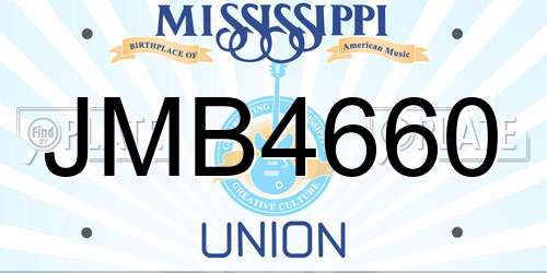 JMB4660 Mississippi License Plate