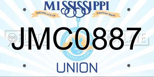 JMC0887 Mississippi License Plate