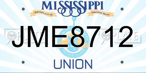 JME8712 Mississippi License Plate