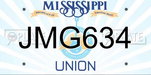 JMG634 Mississippi License Plate