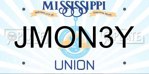 JMON3Y Mississippi License Plate
