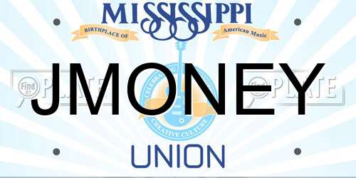 JMONEY Mississippi License Plate
