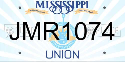 JMR1074 Mississippi License Plate