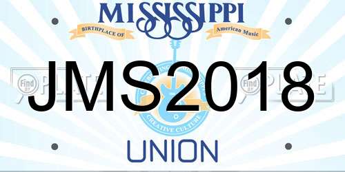 JMS2018 Mississippi License Plate