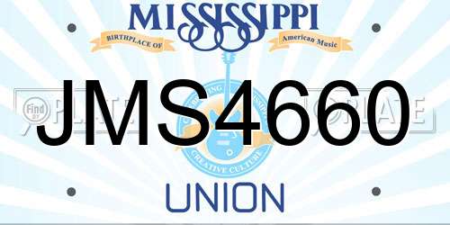JMS4660 Mississippi License Plate