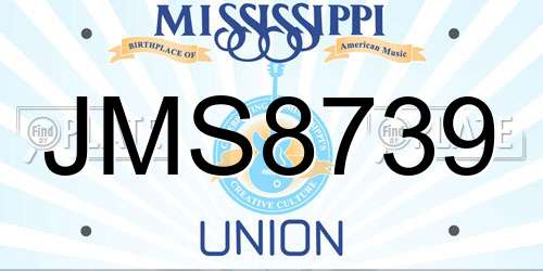 JMS8739 Mississippi License Plate