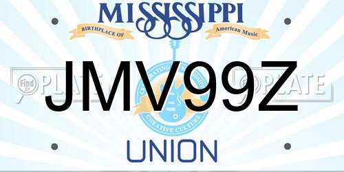 JMV99Z Mississippi License Plate
