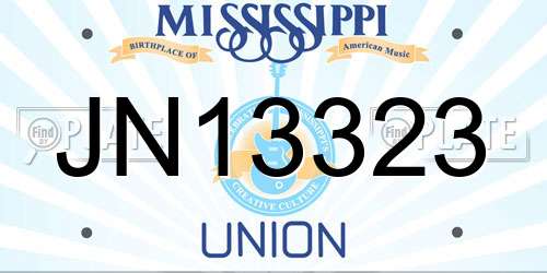 JN13323 Mississippi License Plate