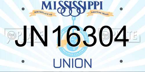 JN16304 Mississippi License Plate