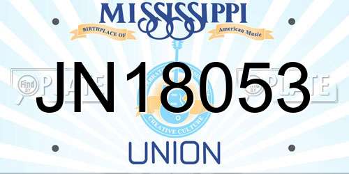 JN18053 Mississippi License Plate