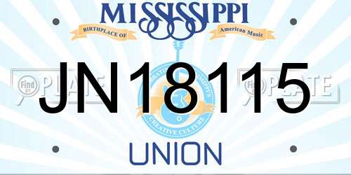 JN18115 Mississippi License Plate