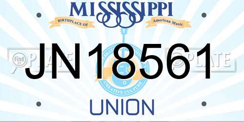 JN18561 Mississippi License Plate