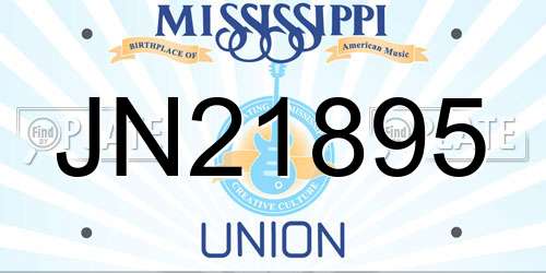 JN21895 Mississippi License Plate