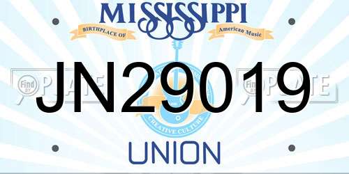 JN29019 Mississippi License Plate