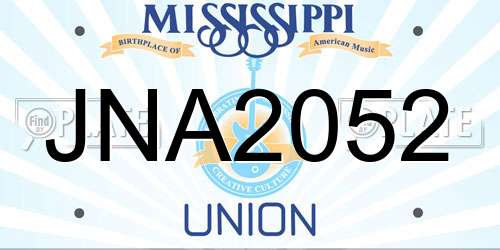JNA2052 Mississippi License Plate