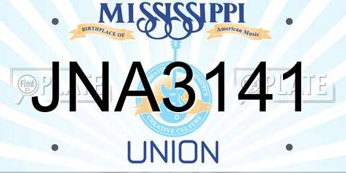 JNA3141 Mississippi License Plate