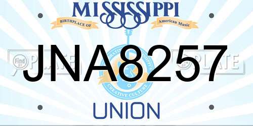 JNA8257 Mississippi License Plate