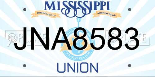 JNA8583 Mississippi License Plate
