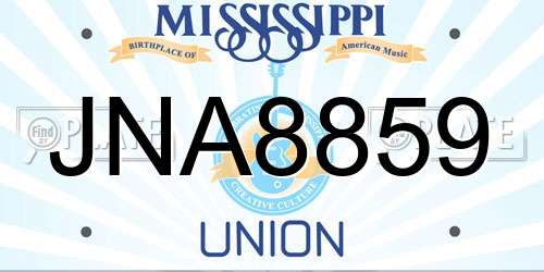JNA8859 Mississippi License Plate