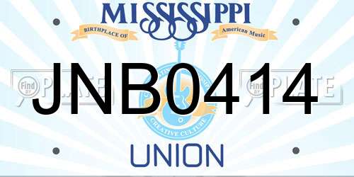 JNB0414 Mississippi License Plate