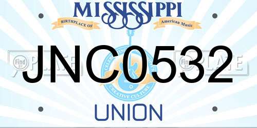 JNC0532 Mississippi License Plate