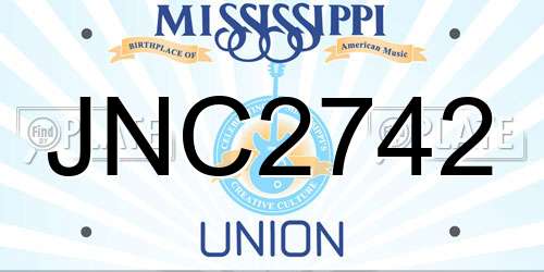 JNC2742 Mississippi License Plate
