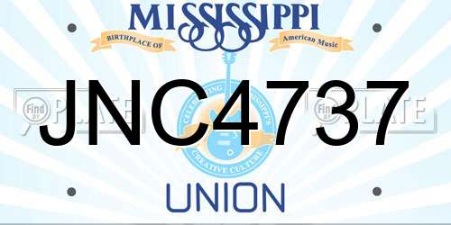 JNC4737 Mississippi License Plate