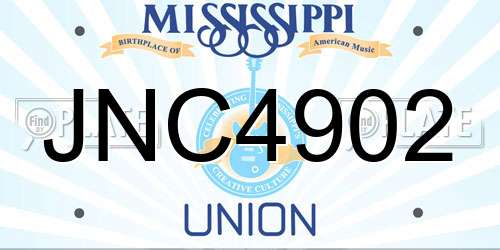 JNC4902 Mississippi License Plate